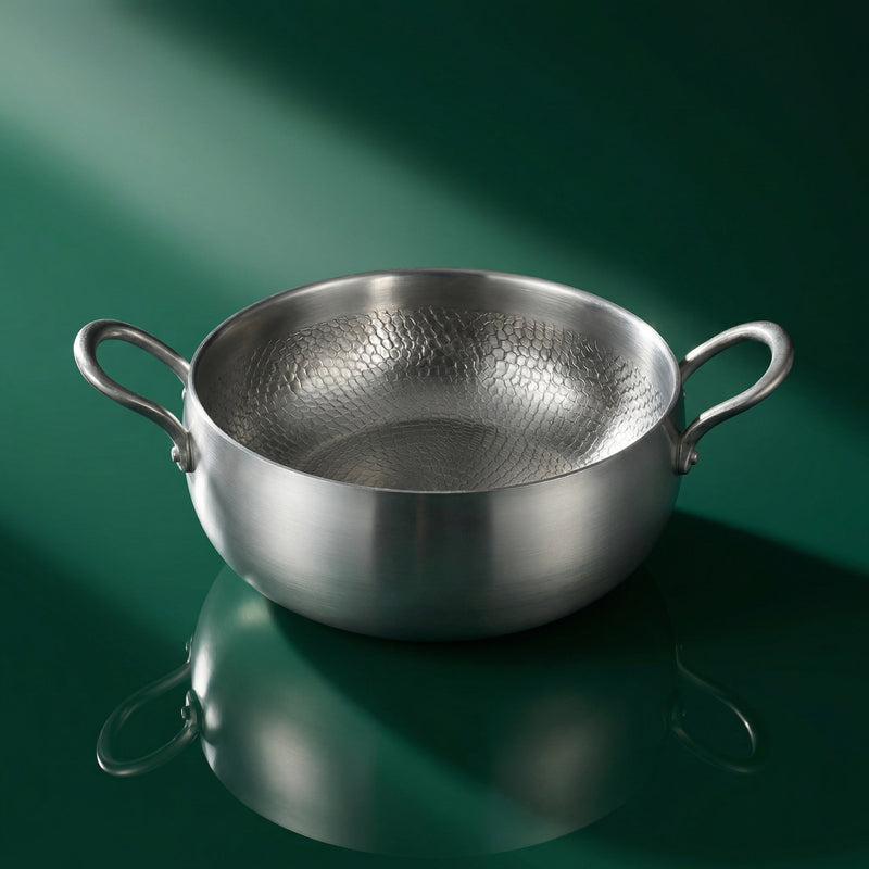 Hand-Hammered Deep Titanium Pot 11"