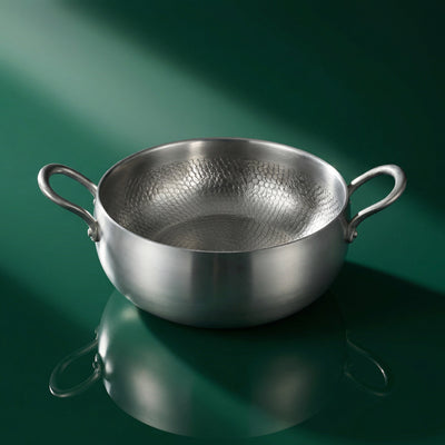 Hand-Hammered Deep Titanium Pot 11"