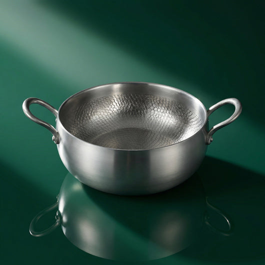 Hand-Hammered Deep Titanium Pot 11"