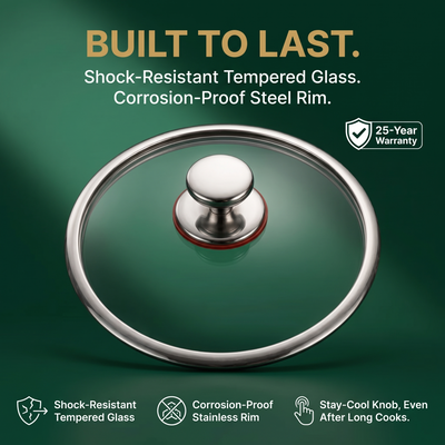 Premium Tempered Glass Lid.