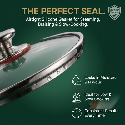 Premium Tempered Glass Lid.
