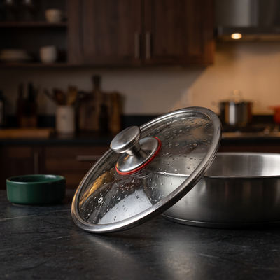 Premium Tempered Glass Lid.